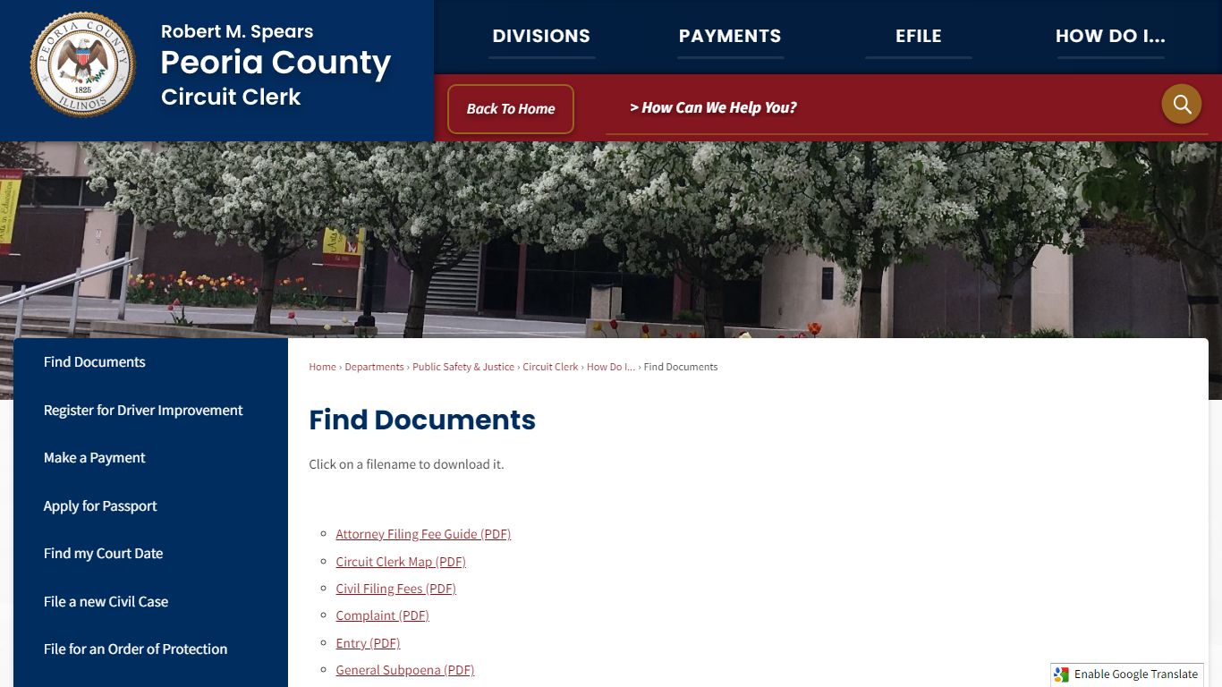 Find Documents | Peoria County, IL